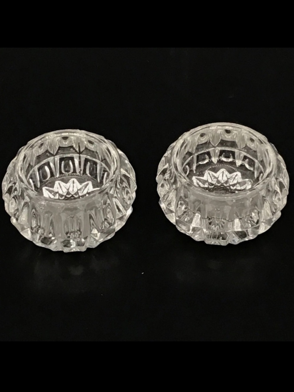 Antique Crystal Salt Cellars, a matching pair